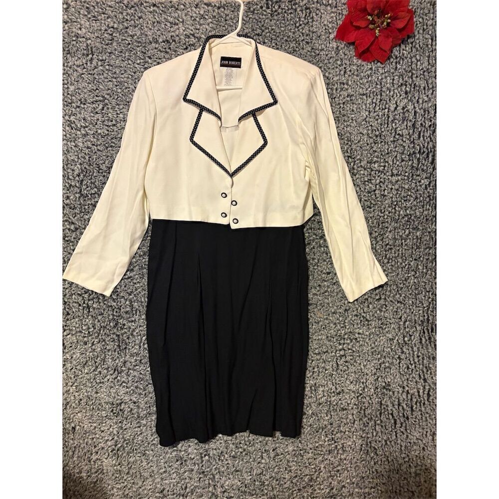 John Roberts Women's Size 12 Black Jacket Dress Formal Long Sleeve